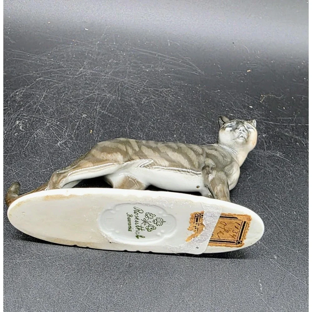Vintage Rosenthal Cat Kitten Kitty Figurine Black Bavaria 3.5